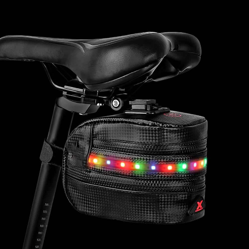 Rear Bike Saddle Bag with LED Light