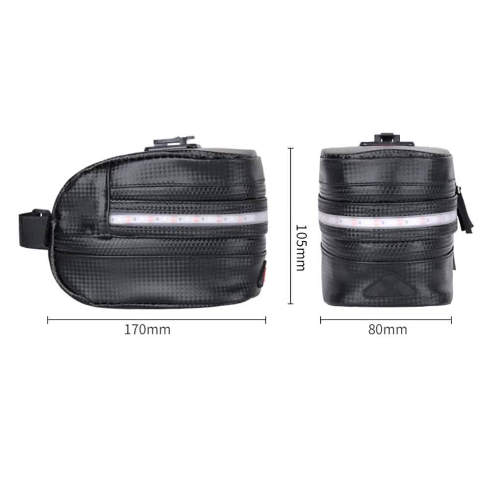 Rear Bike Saddle Bag with LED Light